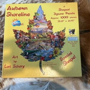 Autumn Shoreline Shaped 1000-Piece Jigsaw Puzzle - Yellow